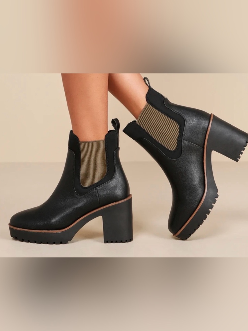 Chinese Laundry Good Day Chelsea Platform Ankle Boots Size 5.5 Black